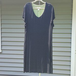 Coldwater Creek Black & Lime Dress sz 3X